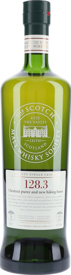 Penderyn 2006 SMWS 128.3 Chestnut puree and new hiking boots First Fill Barrel 61.3% 700ml