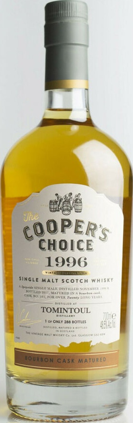 Tomintoul 1996 VM The Cooper's Choice Bourbon Cask #101 48.5% 700ml