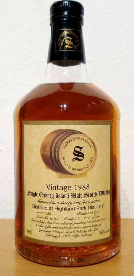 Highland Park 1988 SV Vintage Collection Dumpy Oak Cask #1235 58.4% 700ml