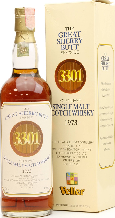 Glenlivet 1973 SV Great Sherry Butt #3301 43% 700ml