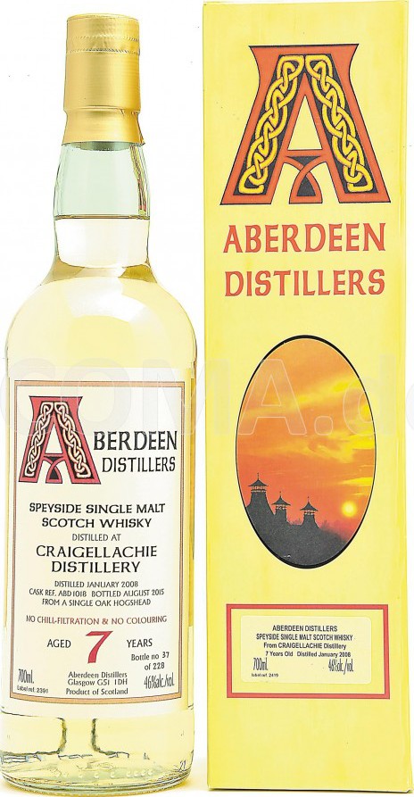Craigellachie 2008 BA Aberdeen Distillers ABD 1018 46% 700ml