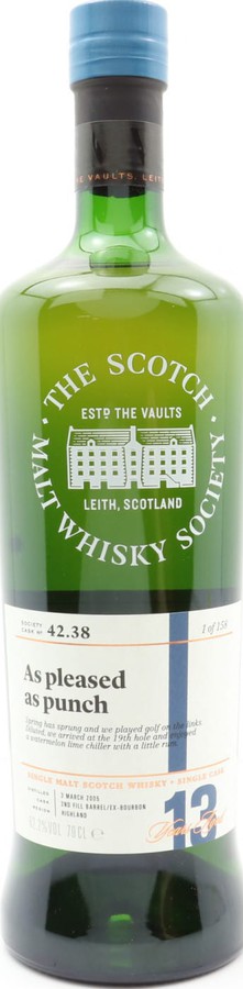 Tobermory 2005 SMWS 42.38 As pleased as punch 2nd Fill Ex-Bourbon Barrel 62.2% 700ml