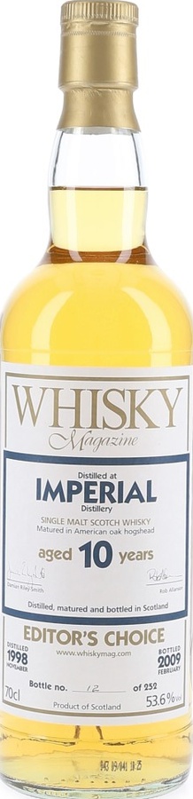 Imperial 1998 DT Whisky Magazine Editor's Choice American Oak Hogshead 53.6% 700ml