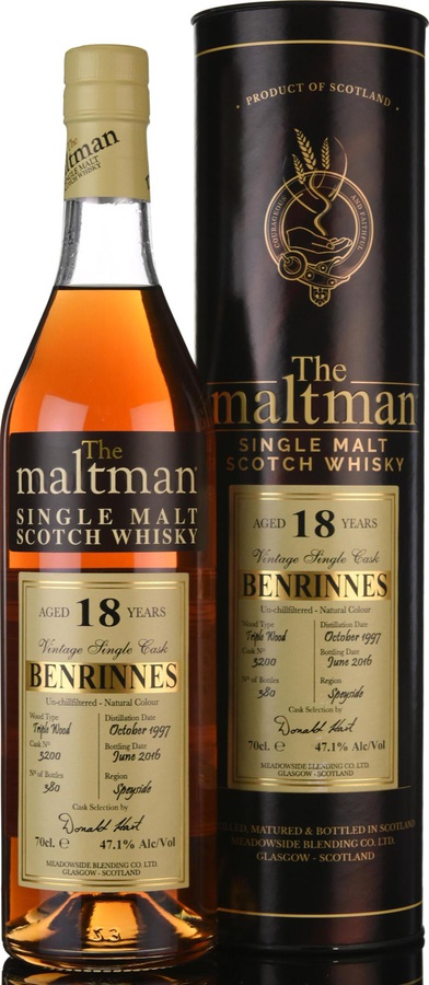Benrinnes 1997 MBl The Maltman Triple Wood #3200 47.1% 700ml