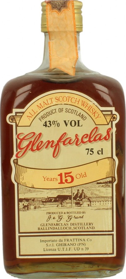 Glenfarclas 15yo All Malt Scotch Whisky Frattina Import 43% 750ml