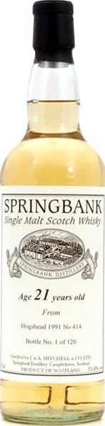 Springbank 1991 Private Bottling #414 53.6% 700ml