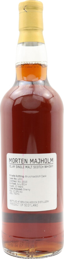 Bruichladdich 2003 Private Bottling 10yo Fresh sherry cask #1201 Morten Majholm 57.8% 700ml