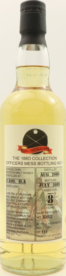 Caol Ila 2010 MMcK The 1880 Collection Officers Mess Bottling N01 American Oak Bourbon Hogshead #314212 61.2% 700ml