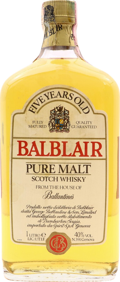 Balblair 5yo Pure Malt Importato da Spirit S.p.A. Genova 40% 1000ml