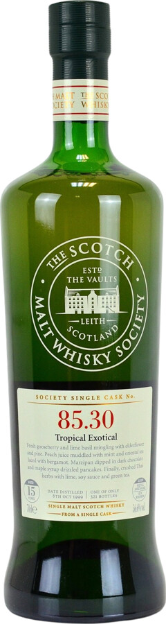 Glen Elgin 1999 SMWS 85.30 Tropical Exotical 15yo Refill Ex-Bourbon Hogshead 56.6% 700ml