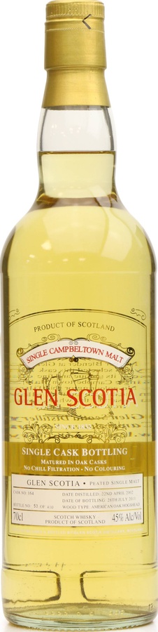 Glen Scotia 2002 Single Cask Bottling American Oak Hogshead #164 45% 700ml