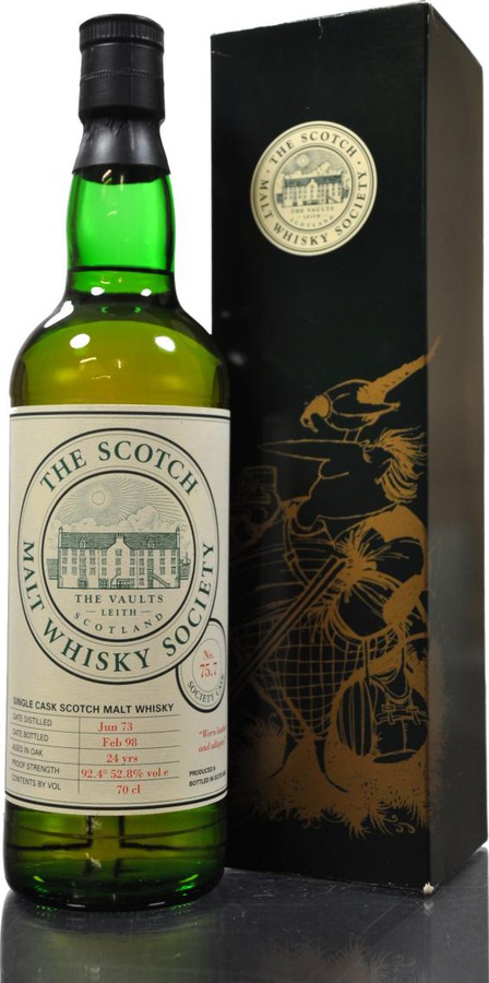 Glenury Royal 1973 SMWS 75.7 Worn leather and allspice 52.8% 700ml