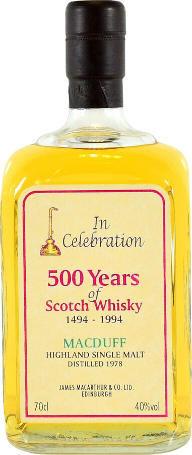Macduff 1978 JM In Celebration 500 Years of Scotch Whisky 1494 1994 40% 700ml