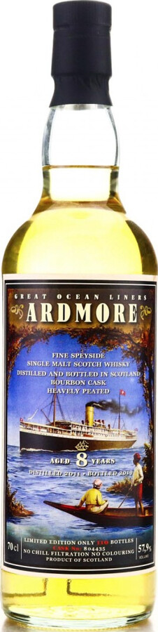 Ardmore 2011 JW Great Ocean Liners Bourbon Cask #804435 Whiskyschiff Zurich 2019 57.9% 700ml