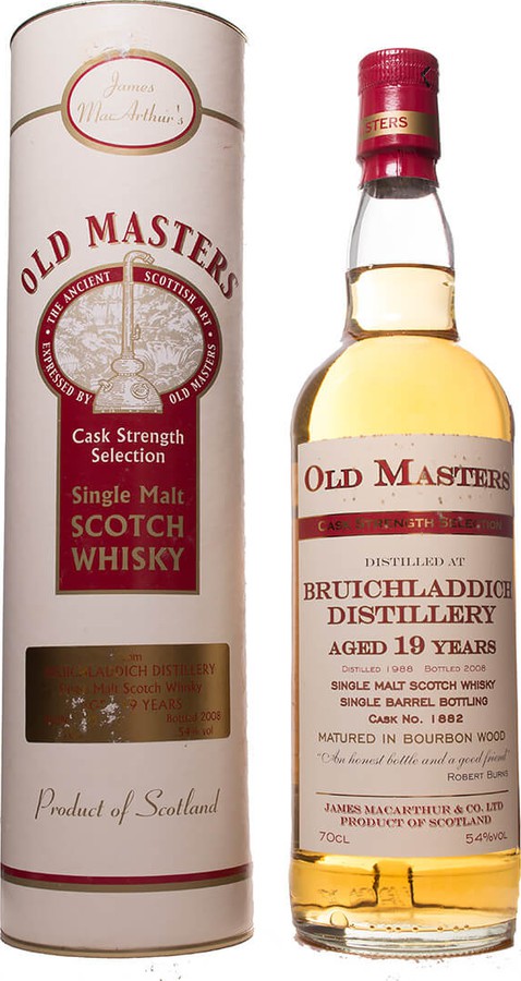 Bruichladdich 1988 JM Old Masters Cask Strength Selection #1882 54% 700ml