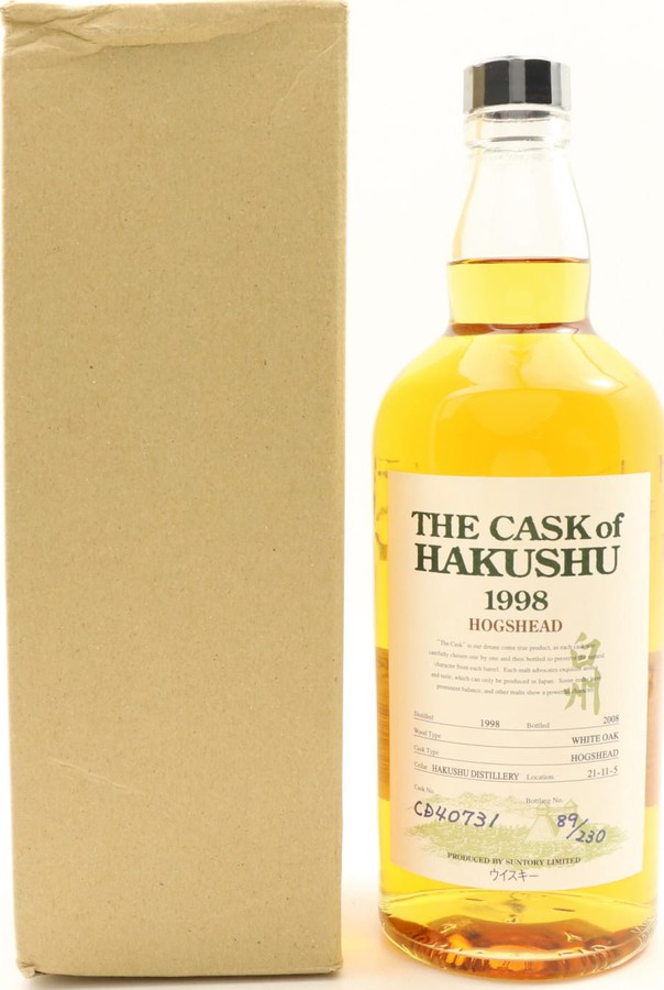 Hakushu 1998 The Cask of Hakushu White Oak Hogshead CD40725 56% 700ml