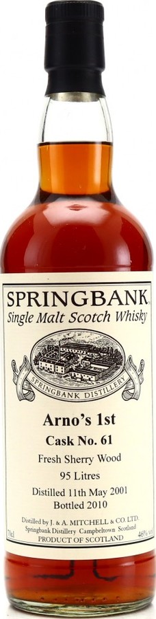 Springbank 2001 Private Bottling Arno's 1st Fresh Sherry #61 46% 700ml