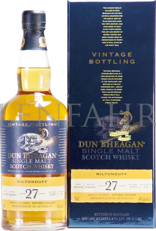 Miltonduff 1986 IM Dun Bheagan #30570 46% 700ml