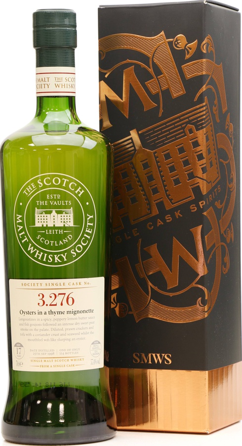 Bowmore 1998 SMWS 3.276 Oysters in a thyme mignonette Refill Ex-Bourbon Barrel 57.4% 700ml