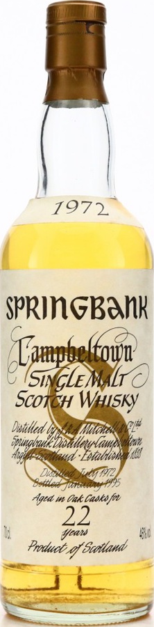 Springbank 1972 White Label Big Golden S 46% 700ml