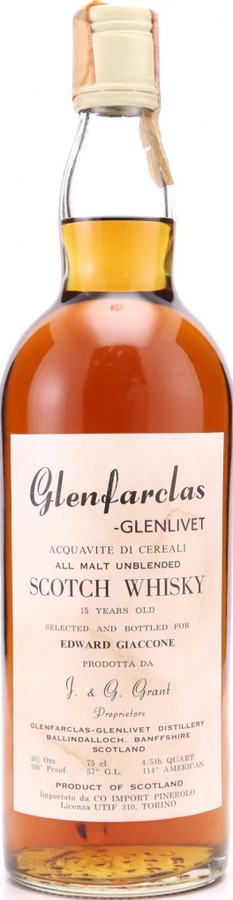 Glenfarclas 15yo All Malt Unblended Edward Giaccone 57% 750ml