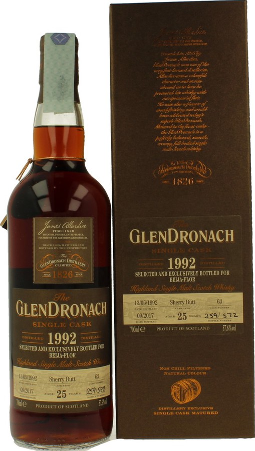 Glendronach 1992 Single Cask Sherry Butt #63 Beija Flor 57.6% 700ml