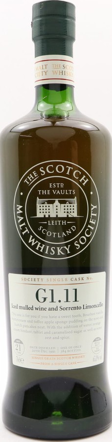 North British 1991 SMWS G1.11 Iced mulled wine and Sorrento Limoncello Refill Ex-Sherry Butt 65.1% 700ml