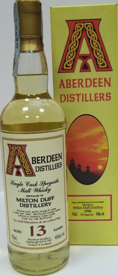 Miltonduff 1996 BA Aberdeen Distillers Oak Cask #5567 46% 700ml