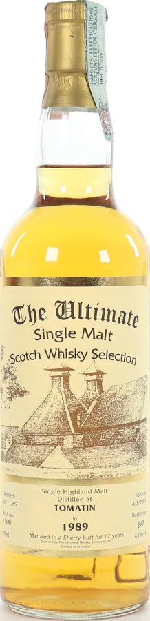 Tomatin 1989 vW The Ultimate Sherry Butt #11641 43% 700ml