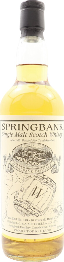 Springbank 2001 Private Bottling #148 Tondeklubben 46% 700ml