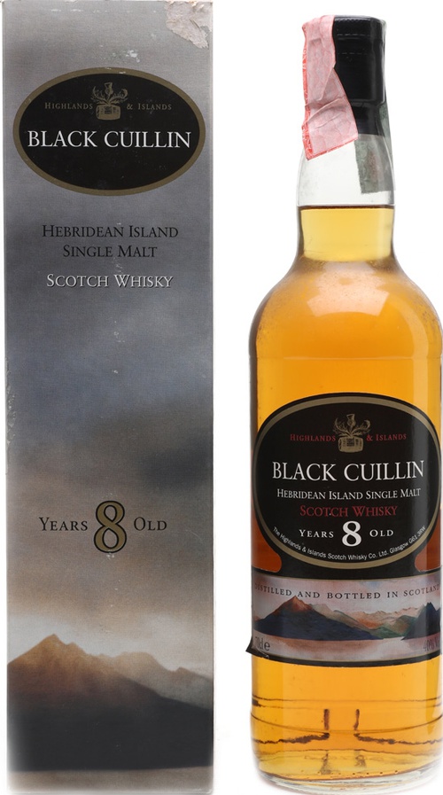 Black Cuillin 8yo H&I Hebridean Island Single Malt 40% 700ml