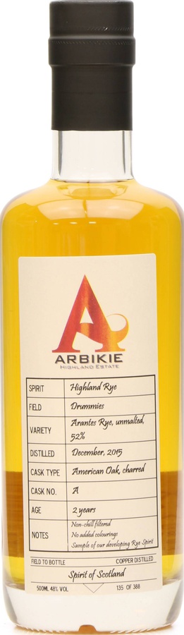 Arbikie 2015 Highland Rye Charred American Oak 48% 500ml
