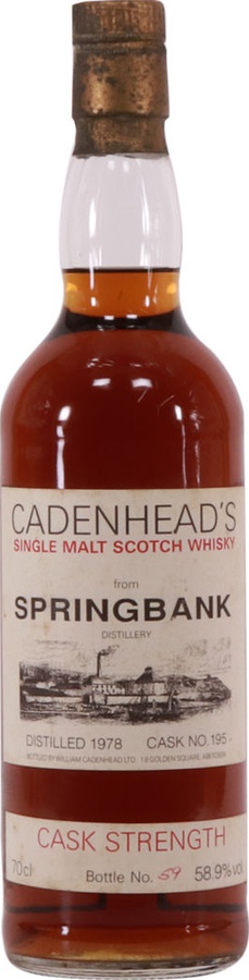Springbank 1978 CA Distillery Label #195 58.9% 700ml