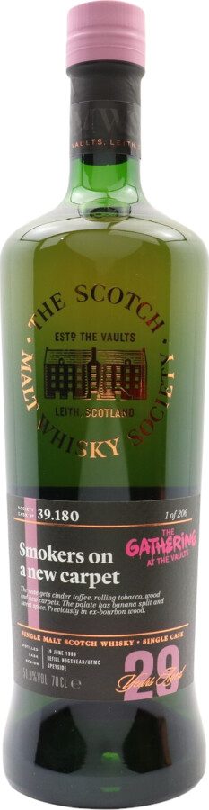 Linkwood 1989 SMWS 39.180 Smokers on a new carpet The Gathering at the Vaults 29yo 51% 700ml