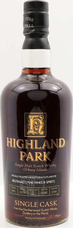 Highland Park 1990 Single Cask for Bertramo's 15yo #10146 53.6% 750ml