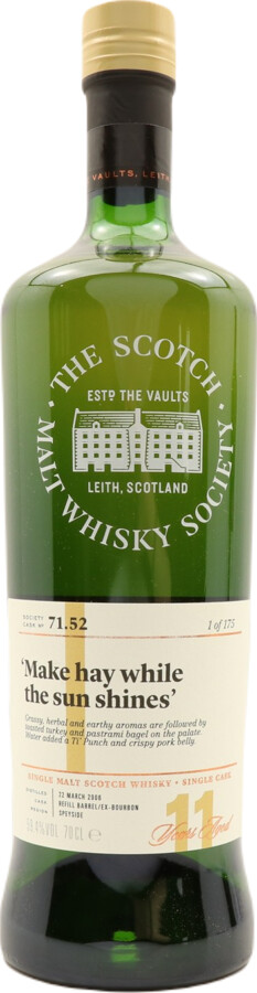 Glenburgie 2006 SMWS 71.52 Make hay while the sun shines Refill Ex-Bourbon Barrel 59.4% 700ml