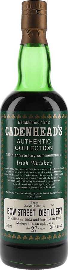Bow Street Distillery 1963 CA Authentic Collection 150th Anniversary Bottling Oak Cask 68.1% 750ml