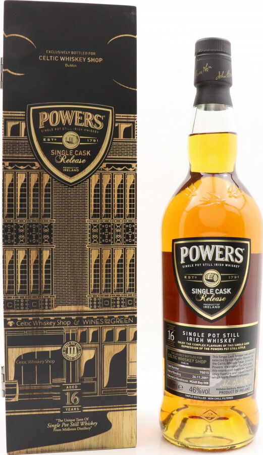 Powers 2001 Single Cask Release 16yo #70015 Celtic Whiskey Shop Exclusive 46% 700ml
