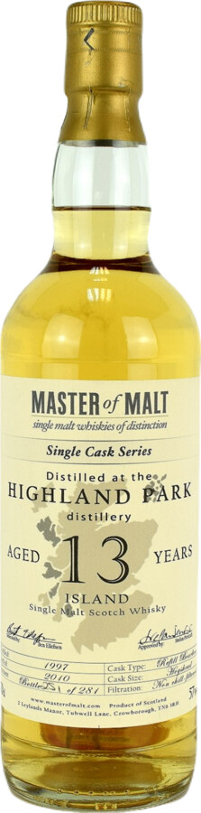 Highland Park 1997 MoM Single Cask Series Refill Bourbon Hogshead 57% 700ml