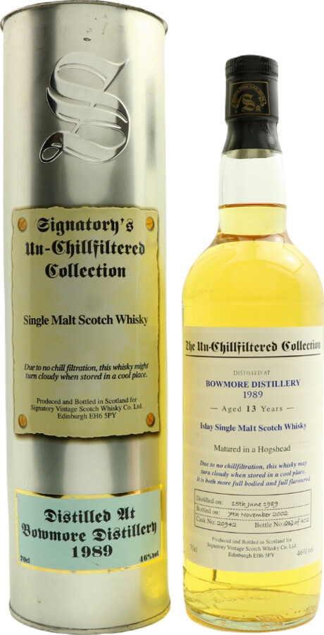 Bowmore 1989 SV The Un-Chillfiltered Collection #20942 46% 700ml