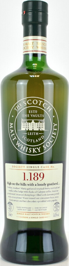 Glenfarclas 1993 SMWS 1.189 High on the hills with a lonely goatherd Refill Ex-Bourbon Hogshead 54.3% 700ml