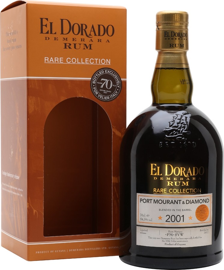 El Dorado 2001 <PM> SVW Port Mourant & Diamond 16yo 54.3% 700ml