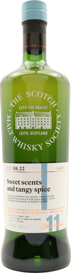 Strathisla 2006 SMWS 58.22 Sweet scents and tangy spice 11yo 2nd Fill Ex-Bourbon Barrel 56.3% 700ml