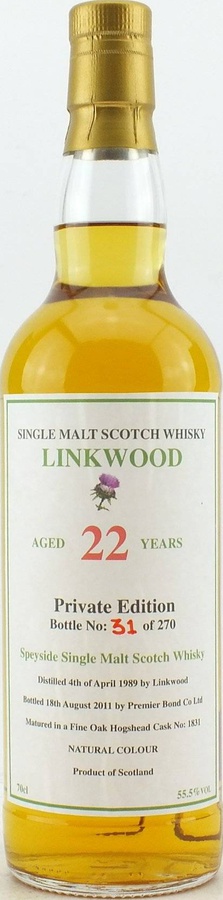 Linkwood 1989 PrB Private Edition Fine Oak Hogshead #1831 55.5% 700ml