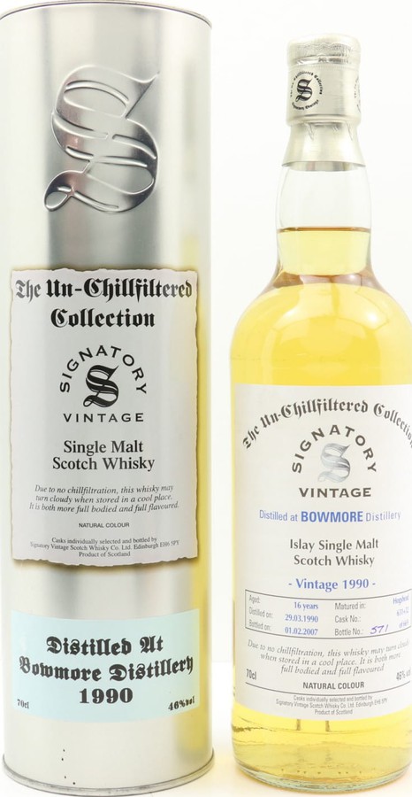 Bowmore 1990 SV The Un-Chillfiltered Collection 631 + 632 46% 700ml