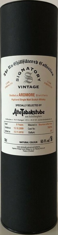 Ardmore 2009 SV The Un-Chillfiltered Collection Cask Strength Bourbon after Islay #705795 60.4% 700ml
