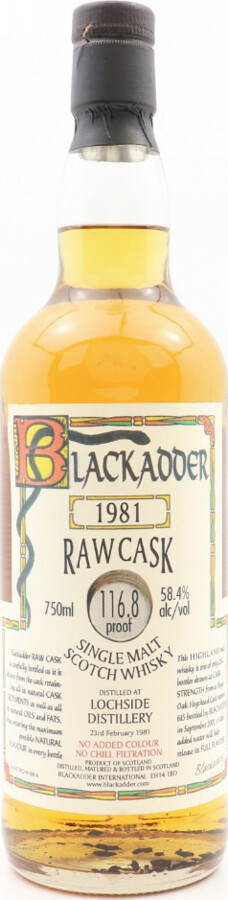Lochside 1981 BA Raw Cask 116.8 proof #615 58.4% 750ml