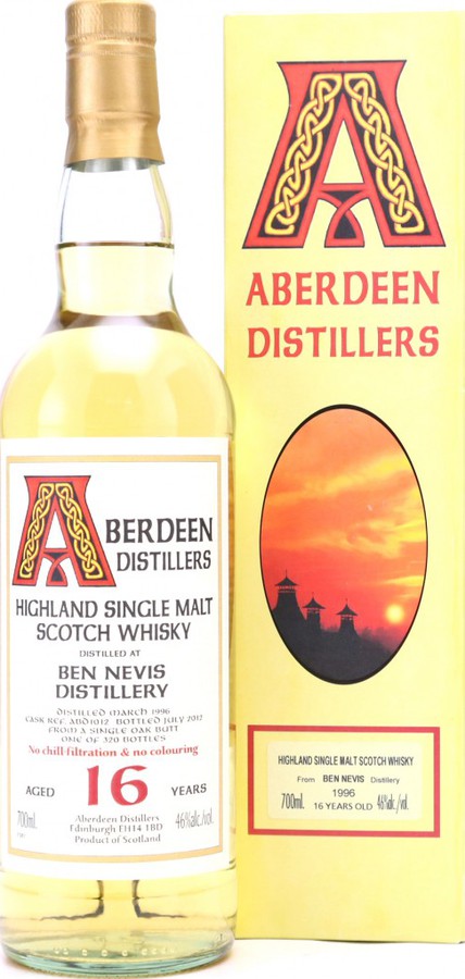 Ben Nevis 1996 BA Aberdeen Distillers Oak Butt ABD 1012 46% 700ml