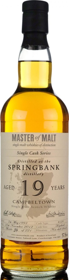 Springbank 1993 MoM Single Cask Series #482 55.2% 700ml