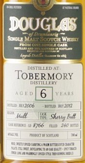 Tobermory 2006 DoD 6yo Sherry Butt LD 8766 46% 700ml